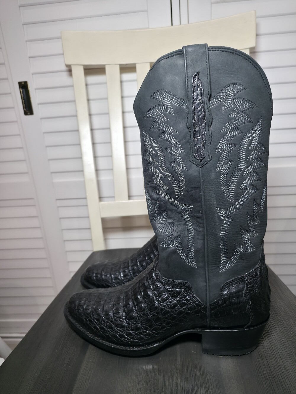 El Dorado Caiman Round Toe Western Boots ED2222 Men's Size 9.5 D